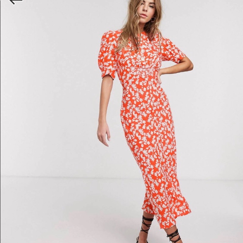 ASOS Design midi tea dress in floral print.